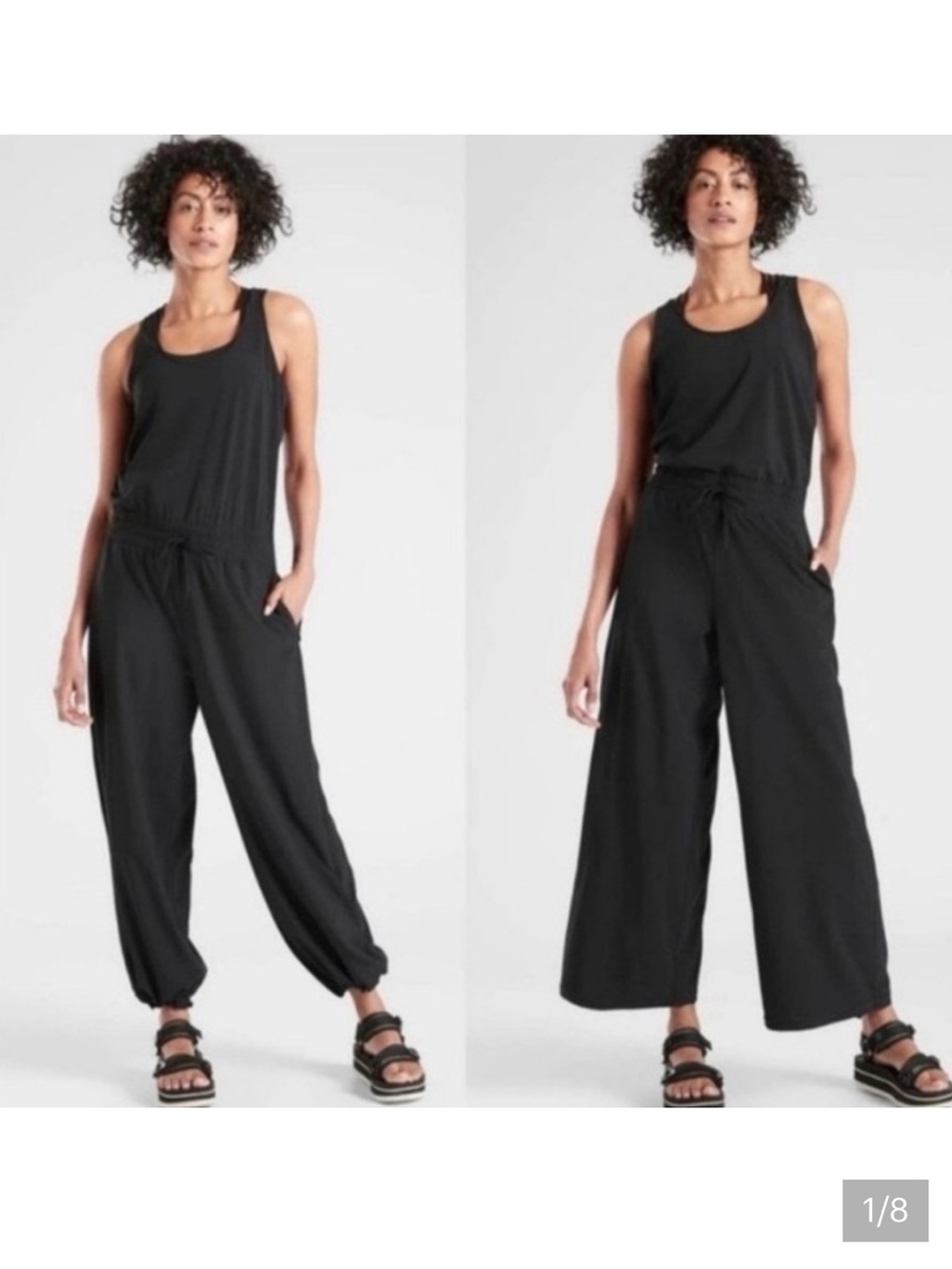 Athleta Revive Black Sleeveless Wide-Leg Jumpsuit